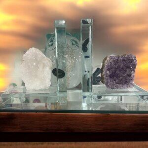 Crystal Bookends - Amethyst, Pink Quartz, and Quartz ✨